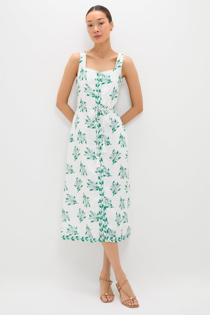 Emerald Blossom Paloma Midi Dress-Get Girly