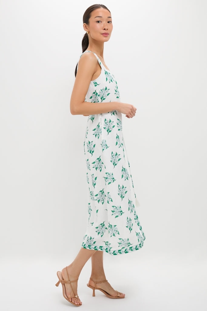 Emerald Blossom Paloma Midi Dress-Get Girly