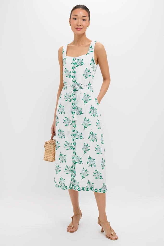 Emerald Blossom Paloma Midi Dress-Get Girly