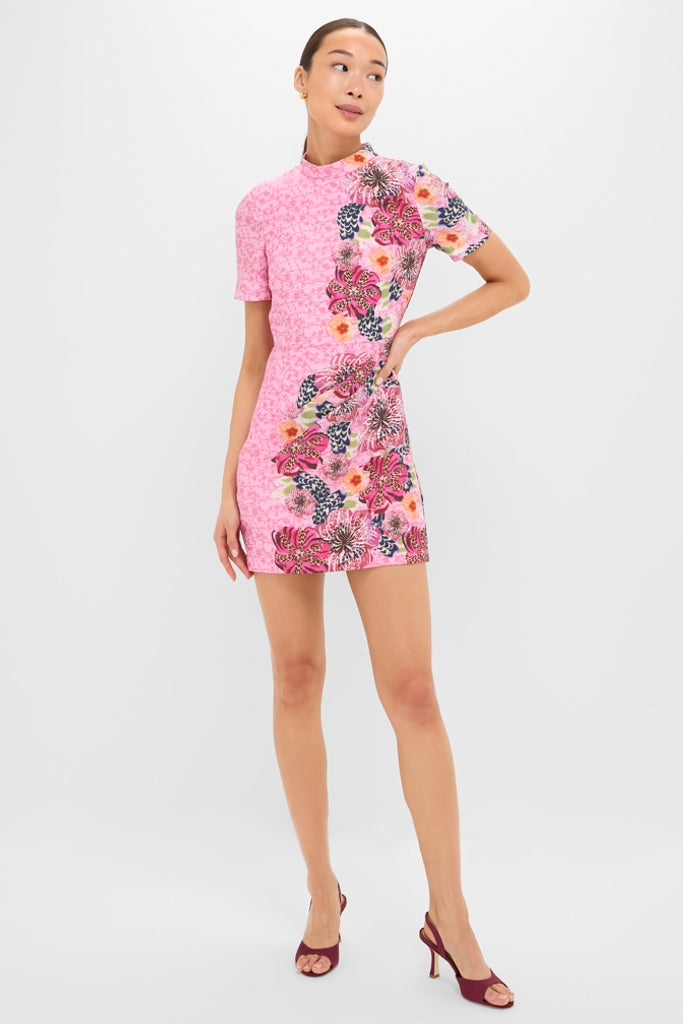 Bamboo Bloom Draped Mini Dress-Get Girly
