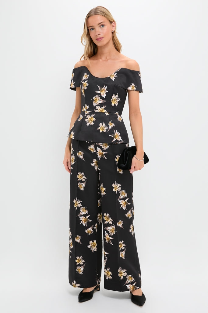 Black and Yellow Daffy Trousers-Get Girly