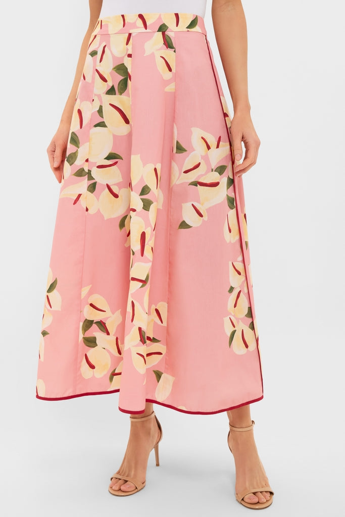 Anthurium Print Maxi Skirt-Get Girly