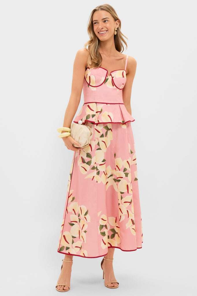 Anthurium Print Maxi Skirt-Get Girly