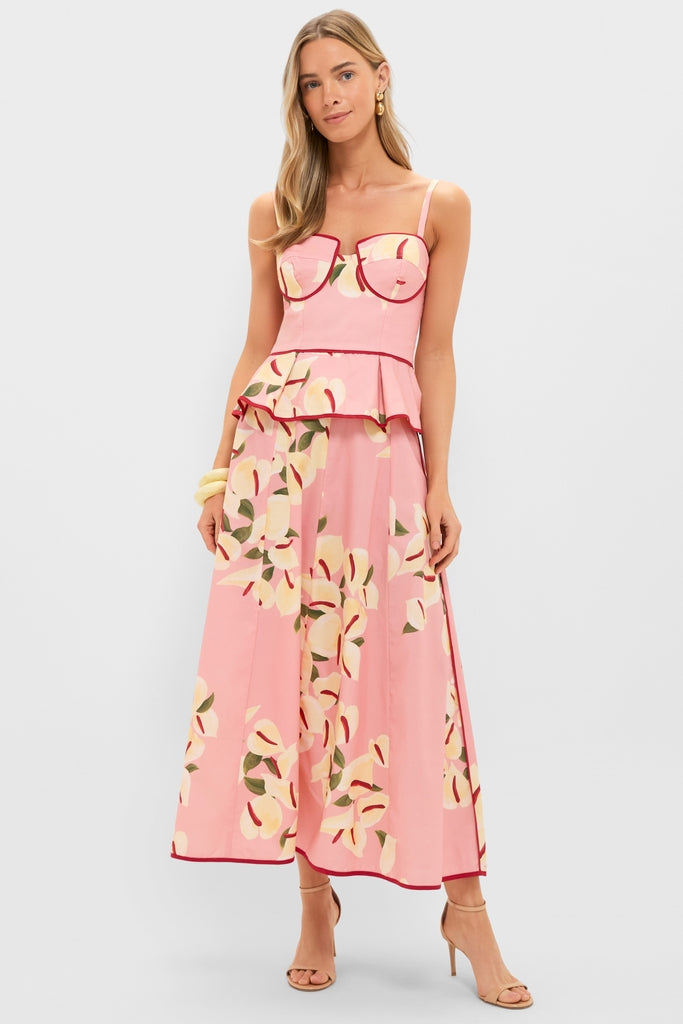 Anthurium Print Maxi Skirt-Get Girly