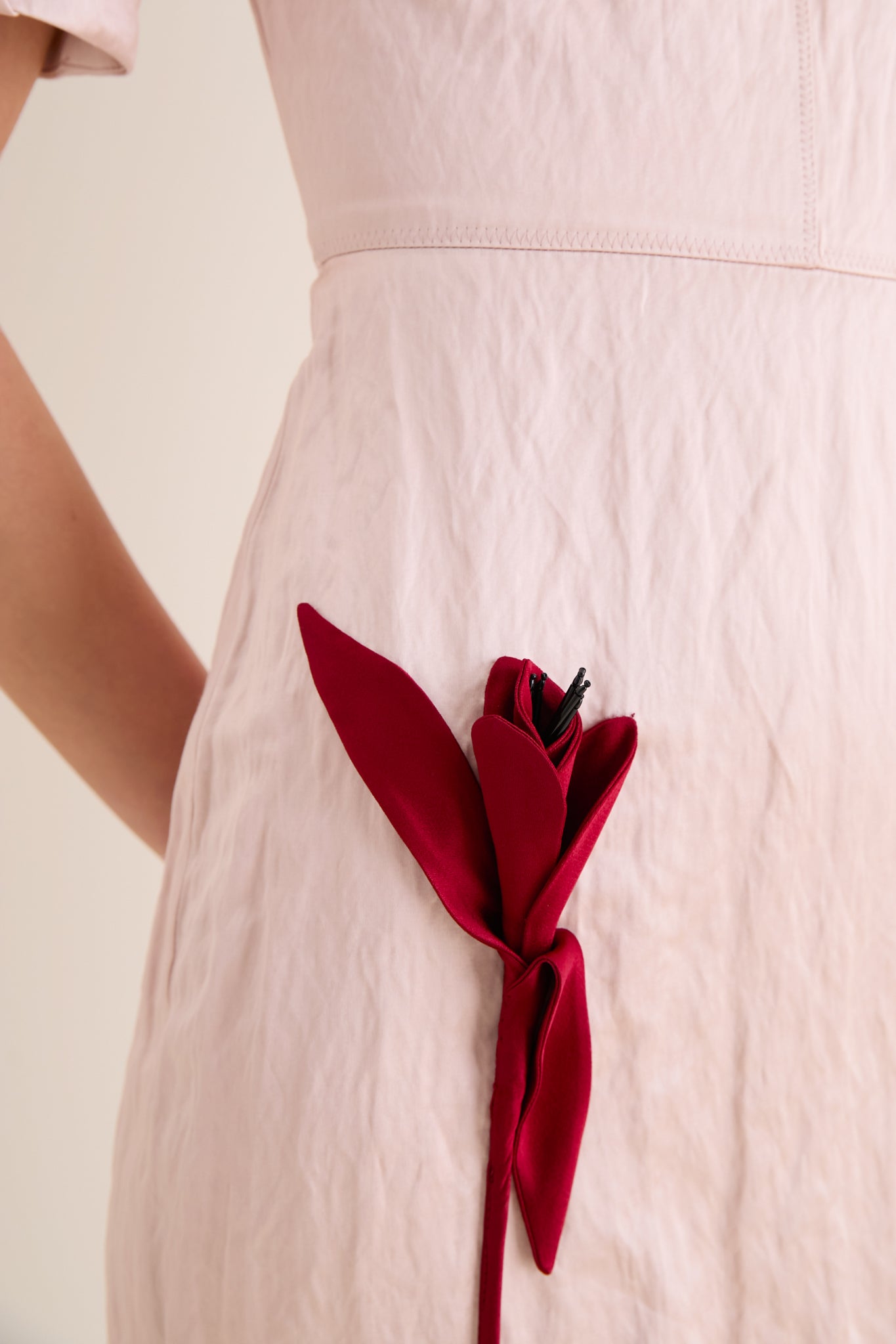 Cameo Pink Short Sleeve Midi Cocktail Dress-Get Girly