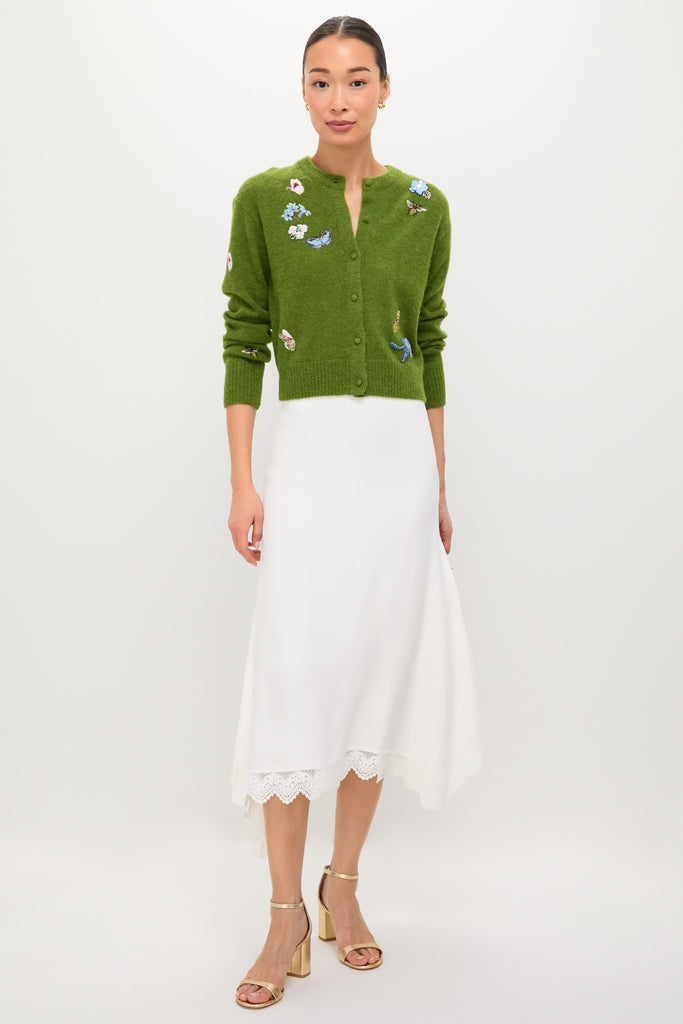 Apple Green Crew Neck Cardigan-Get Girly
