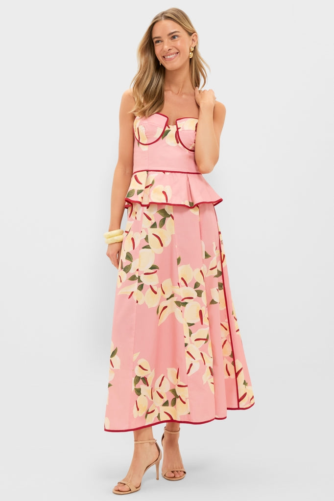 Anthurium Print Bustier Top-Get Girly