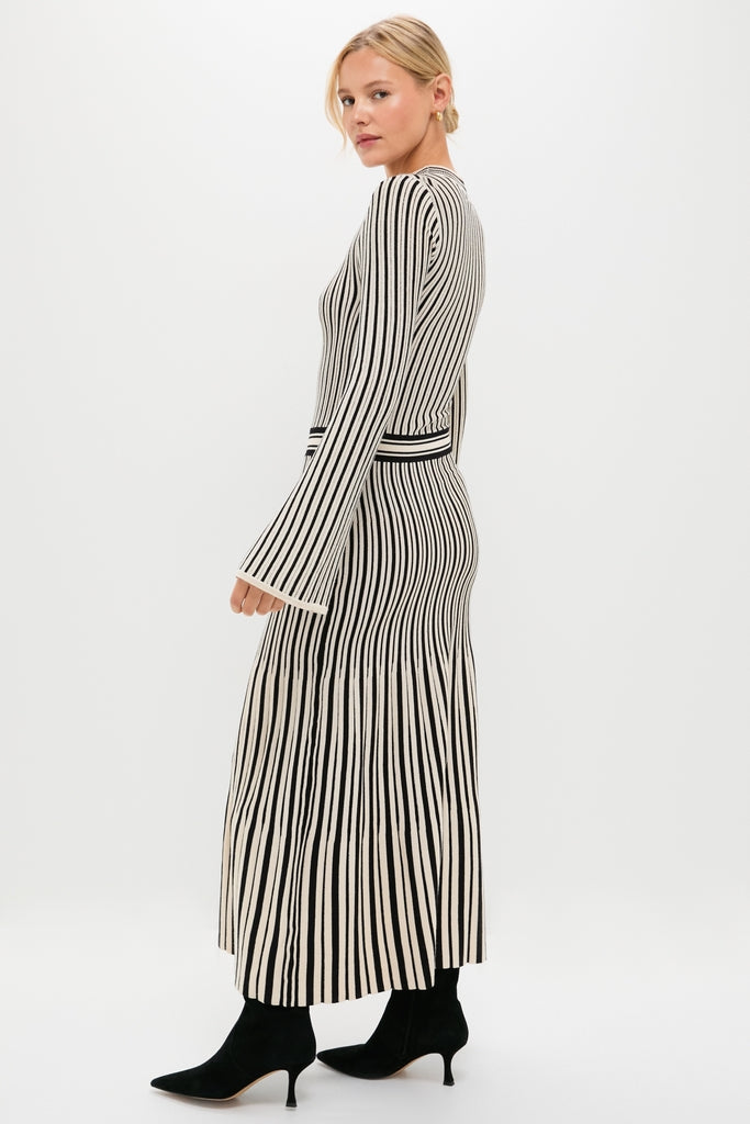 Black and Ivory Striped Maxi Dress-Get Girly