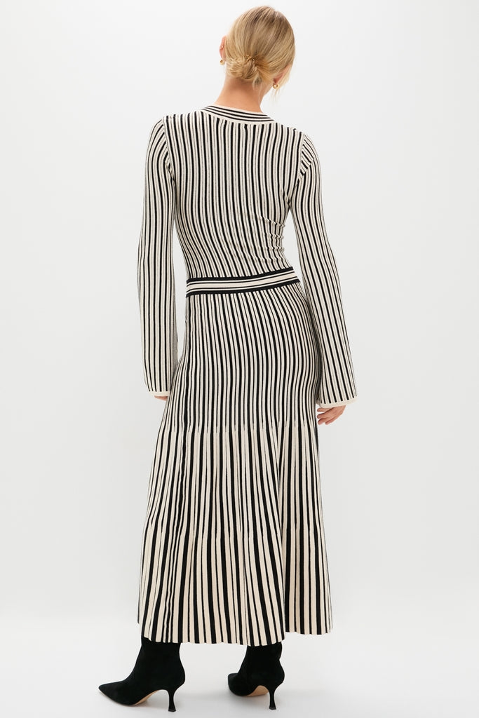Black and Ivory Striped Maxi Dress-Get Girly