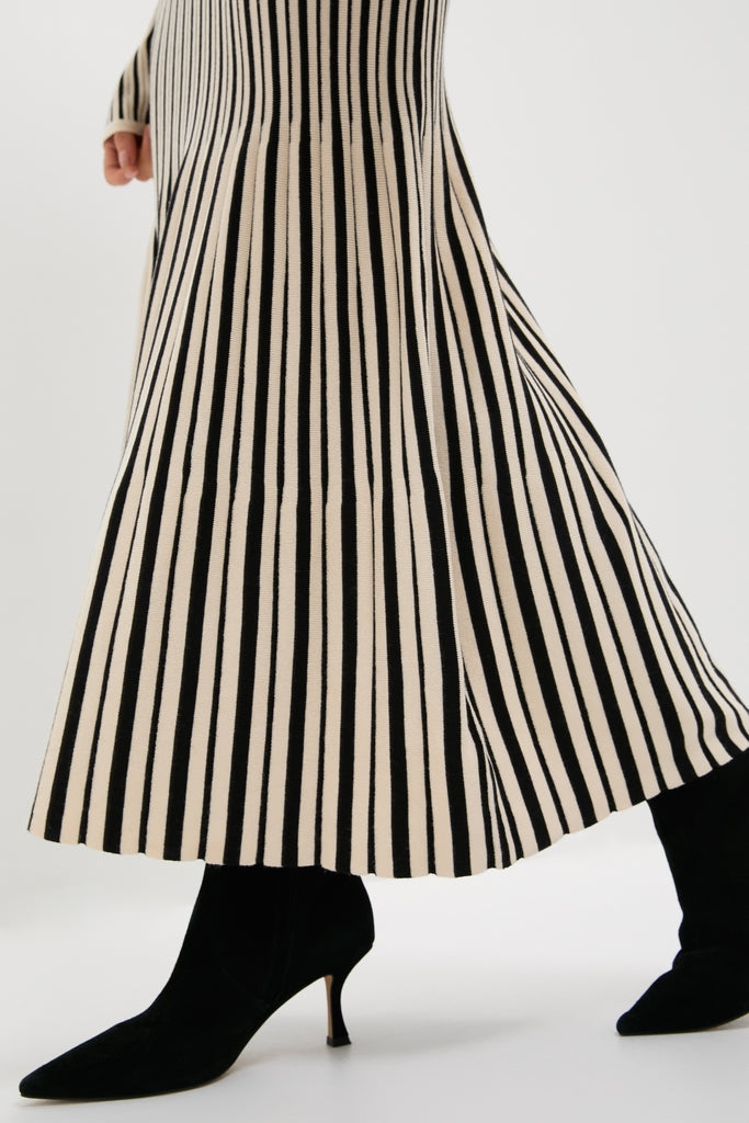 Black and Ivory Striped Maxi Dress-Get Girly