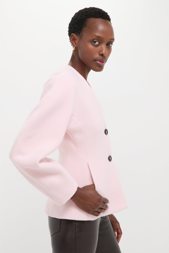 Ballerina Peacoat Wool Fitted Blazer-Get Girly