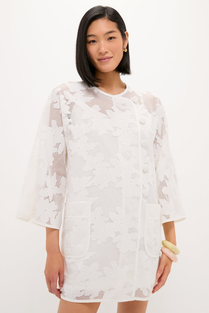 White Floral Lace Sidney Coverup-Get Girly