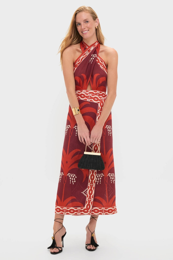 Wine and Red Buen Viento Ankle Dress-Get Girly