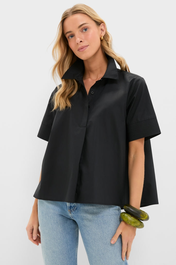 Black Cotton Adams Shirt-Get Girly