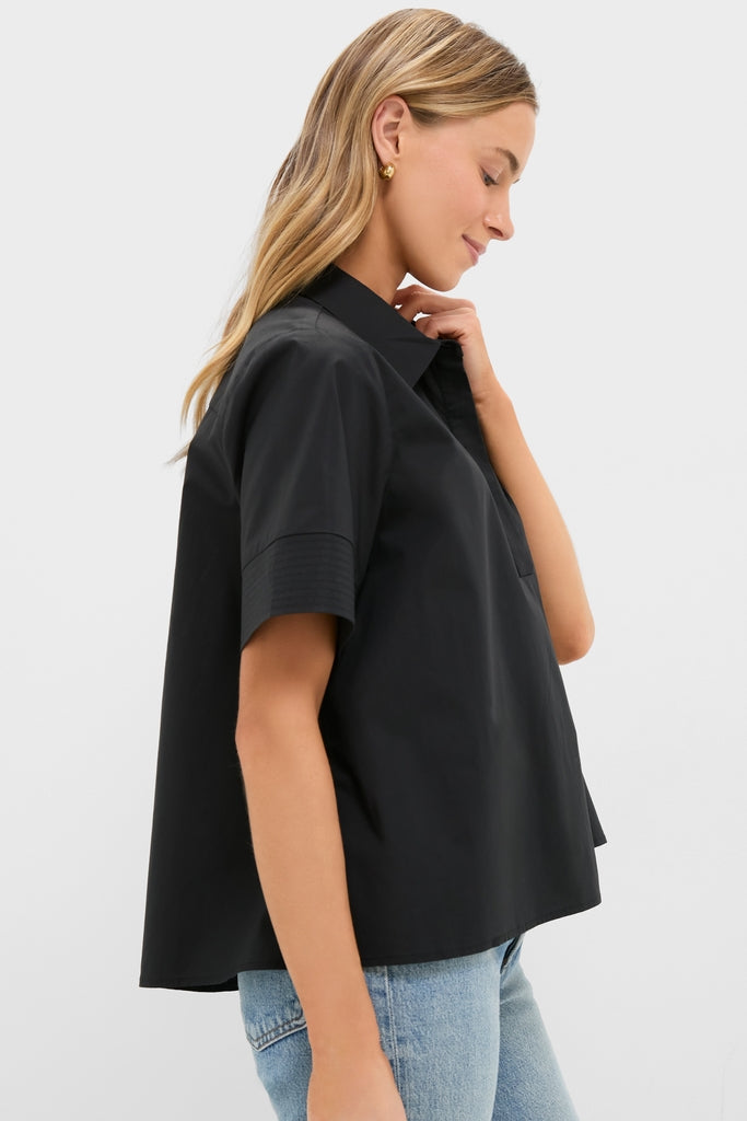 Black Cotton Adams Shirt-Get Girly