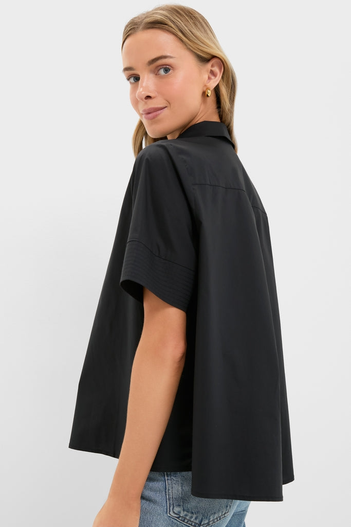 Black Cotton Adams Shirt-Get Girly