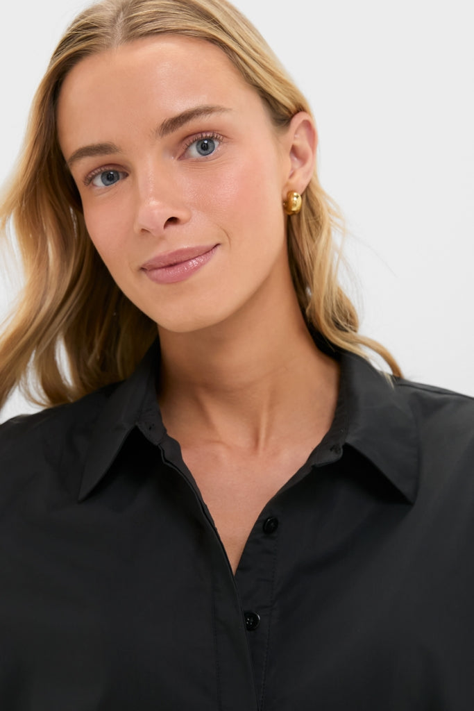 Black Cotton Adams Shirt-Get Girly