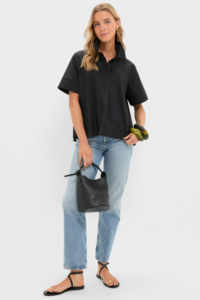 Black Cotton Adams Shirt-Get Girly