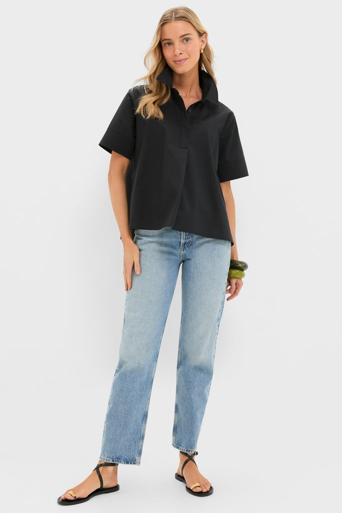 Black Cotton Adams Shirt-Get Girly