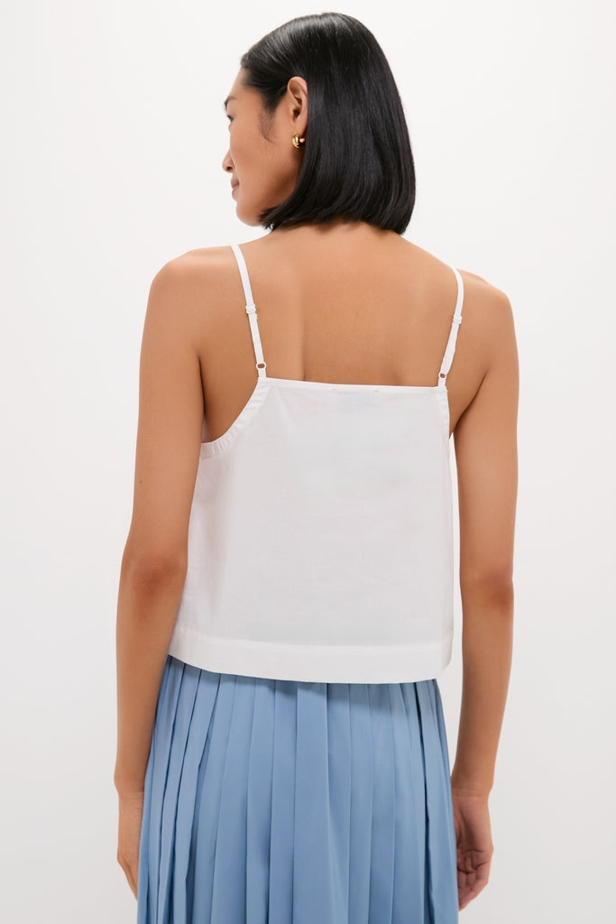 White Cotton Poplin Mandi Top-Get Girly