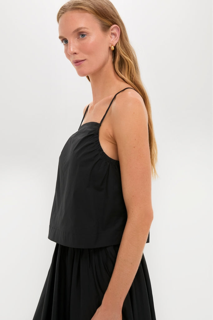 Black Cotton Mandi Top-Get Girly