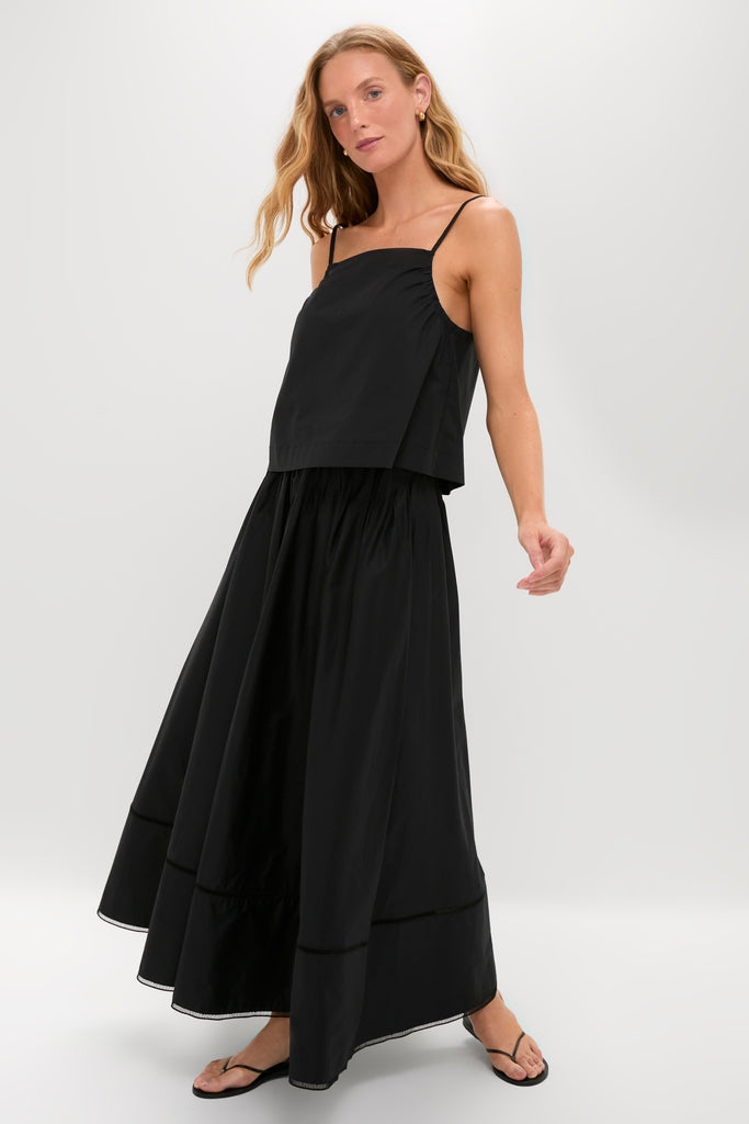 Black Cotton Mandi Top-Get Girly