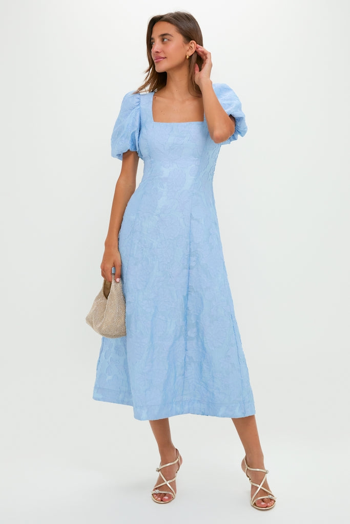 Ice Blue Jacquard Inez Maxi Dress-Get Girly