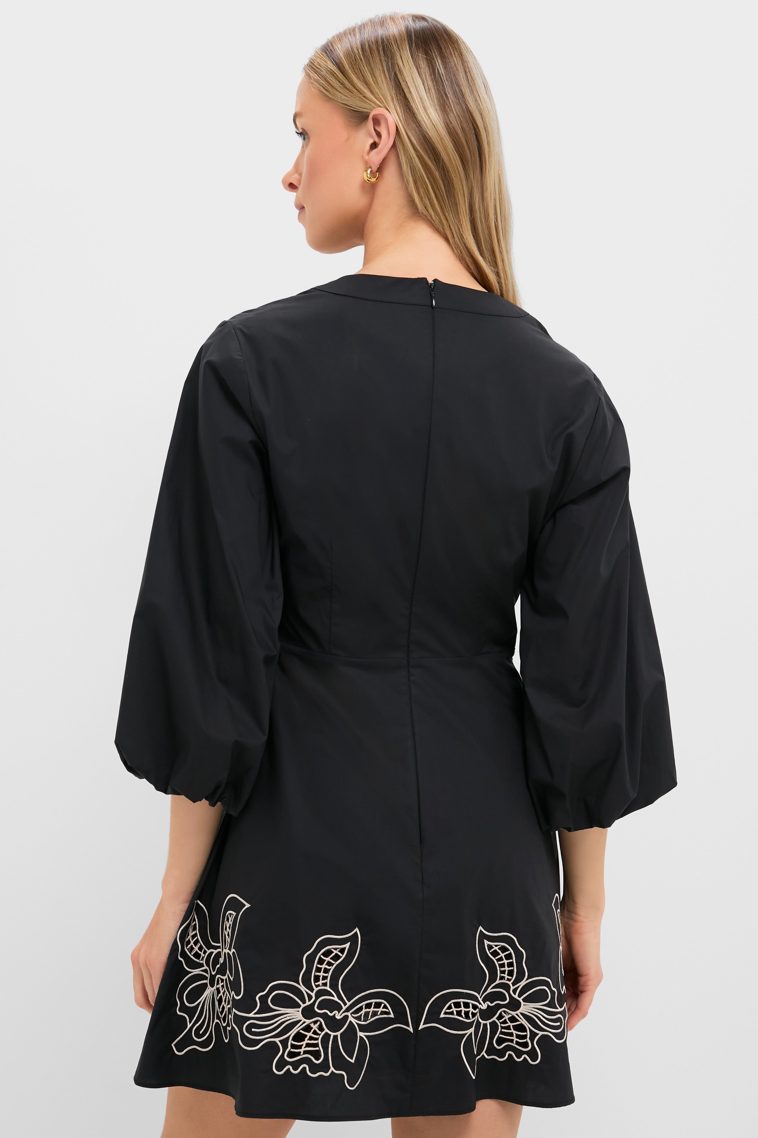 Black & Tan Embroidery Ellison Mini Dress-Get Girly