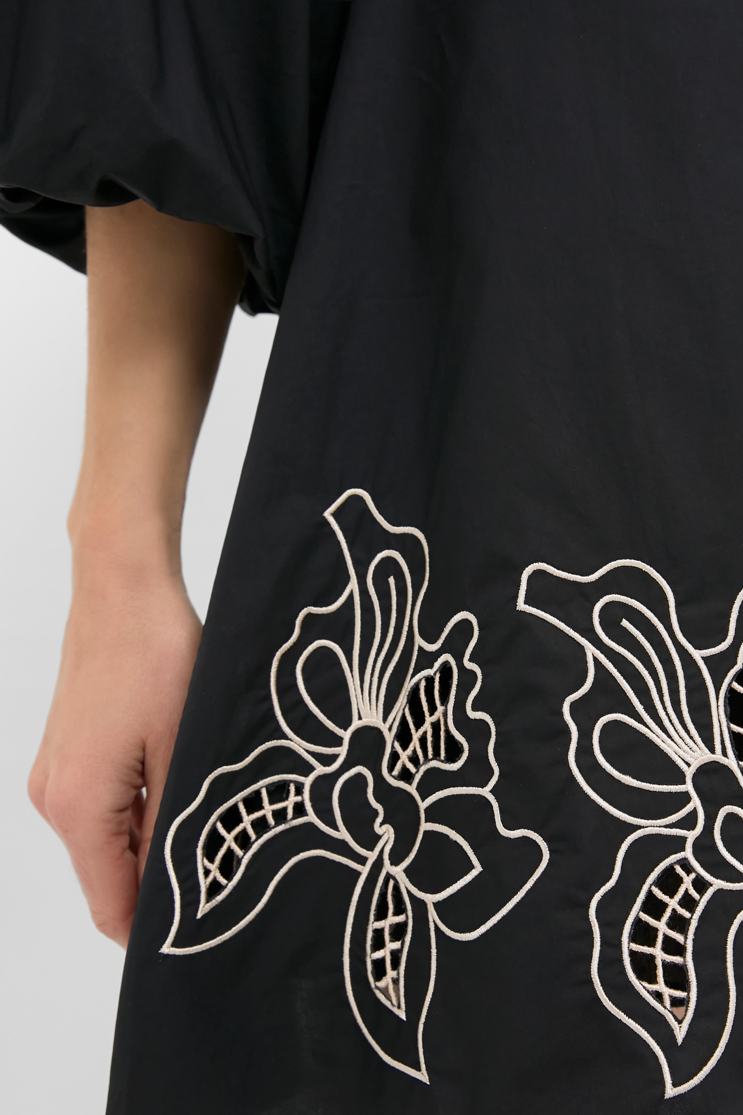 Black & Tan Embroidery Ellison Mini Dress-Get Girly