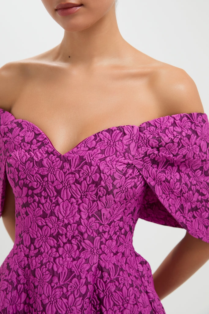 Wildberry Jacquard Kara Mini Dress-Get Girly