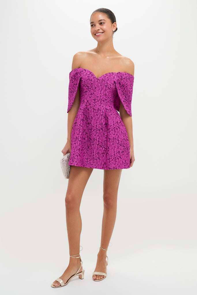 Wildberry Jacquard Kara Mini Dress-Get Girly