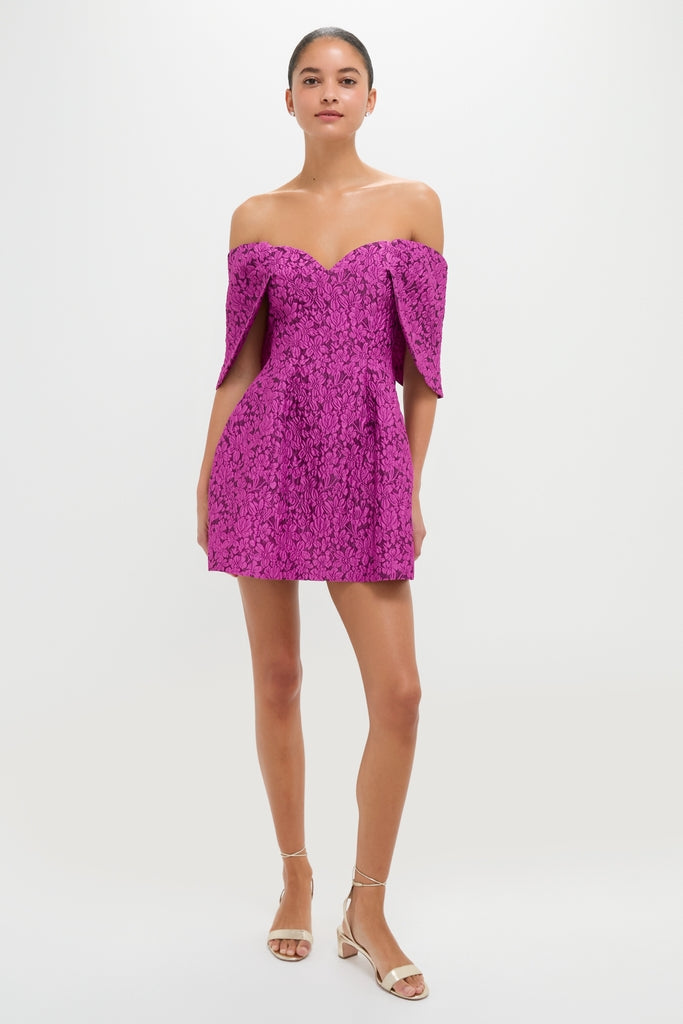 Wildberry Jacquard Kara Mini Dress-Get Girly