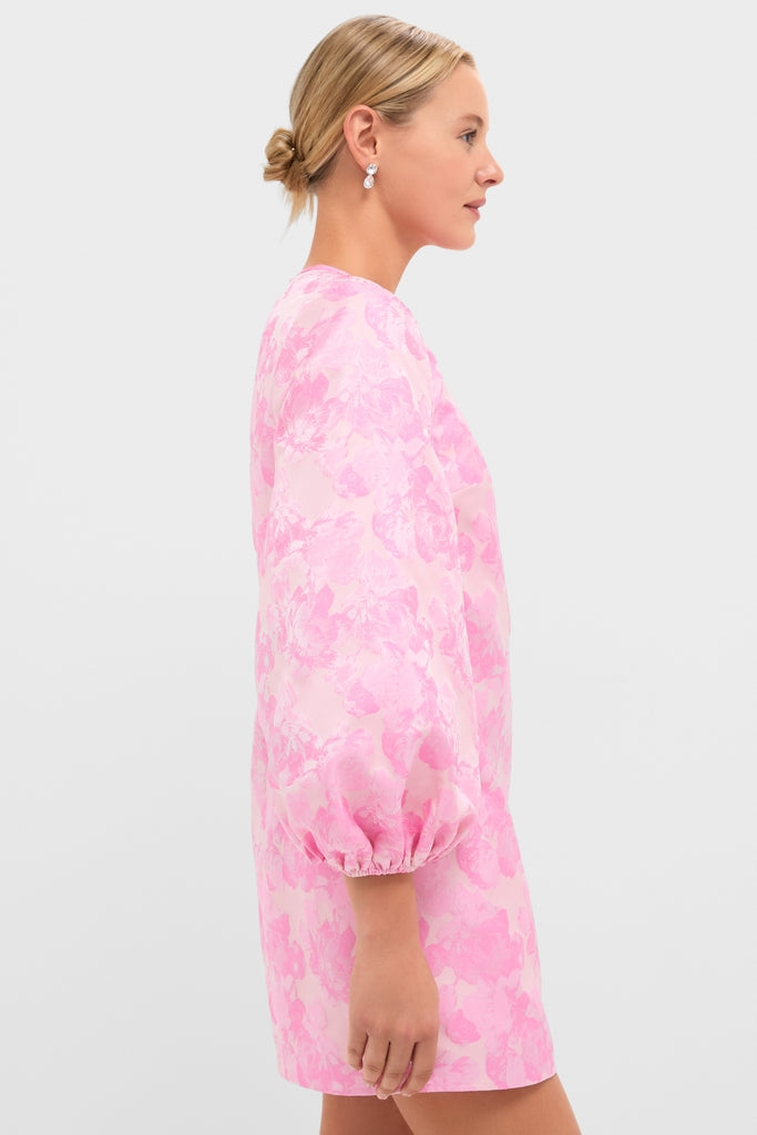 Pale Pink Jacquard Janie Mini Dress-Get Girly