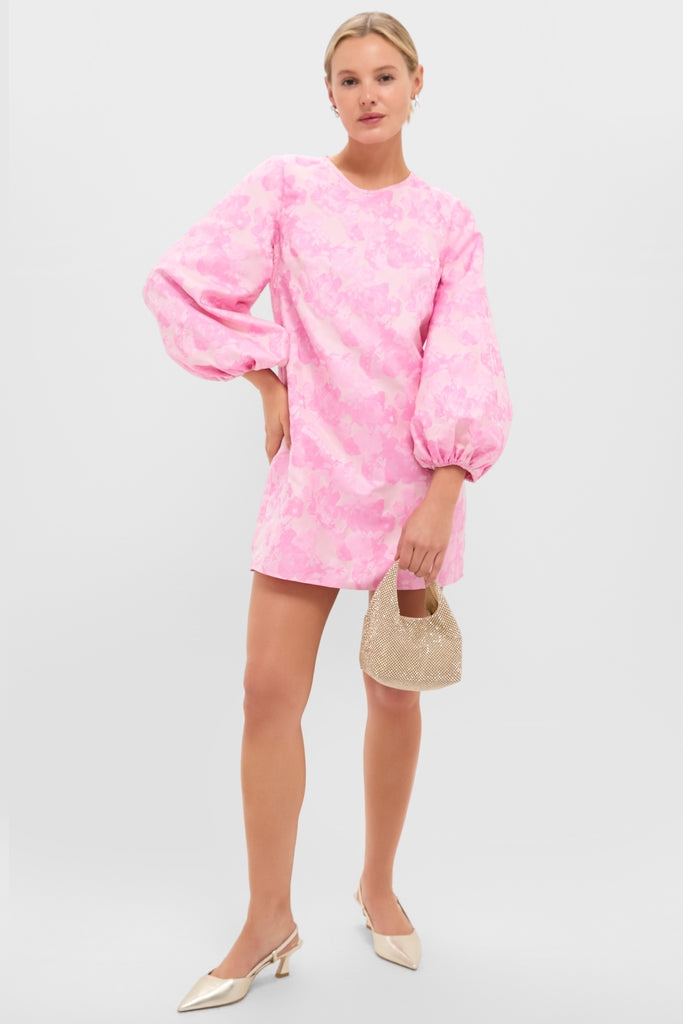 Pale Pink Jacquard Janie Mini Dress-Get Girly