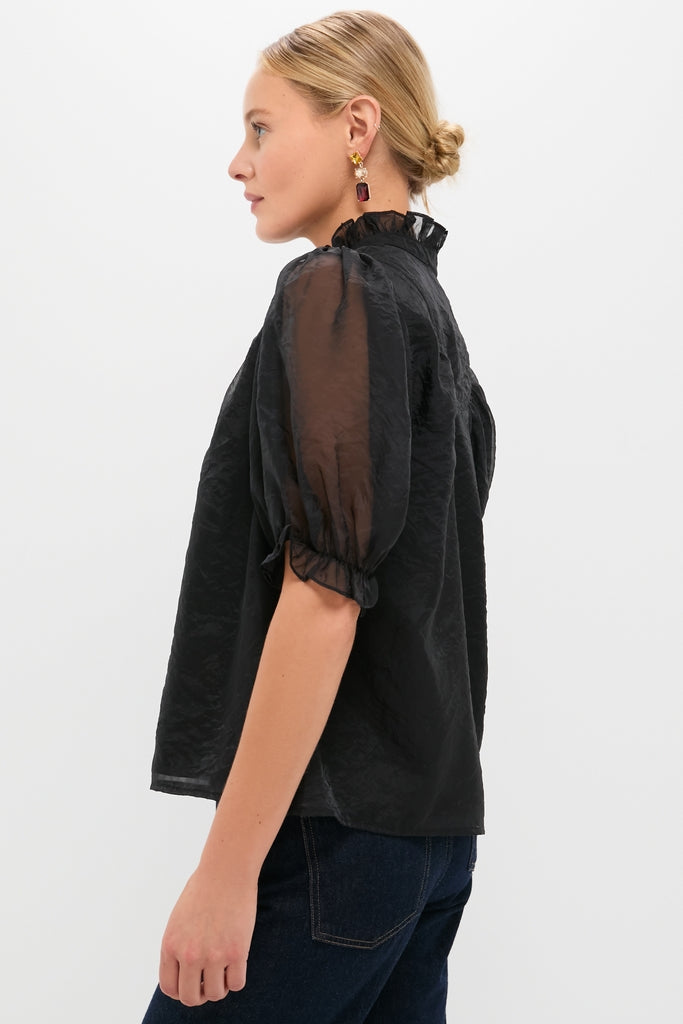 Black Chiffon Selena Blouse-Get Girly