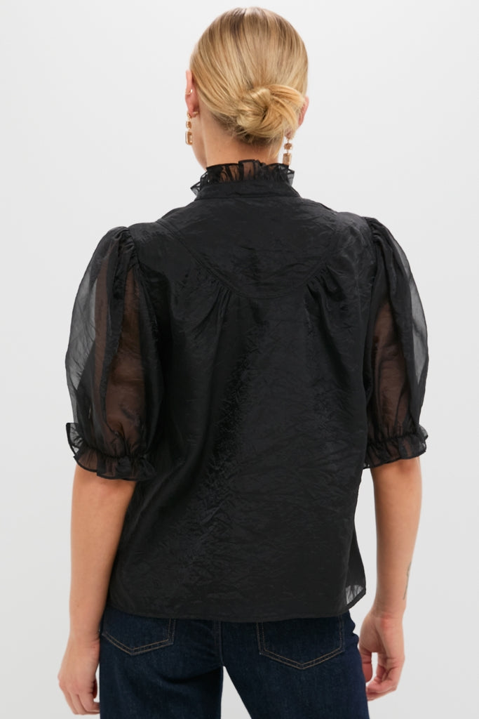 Black Chiffon Selena Blouse-Get Girly
