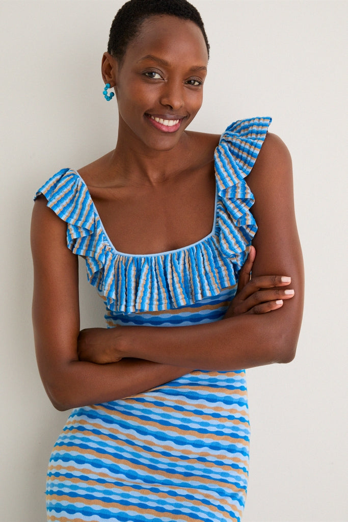 Ice Blue Viola Knit Maxi Dress-Get Girly