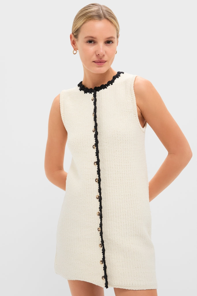 White Knit Lalia Mini Dress-Get Girly