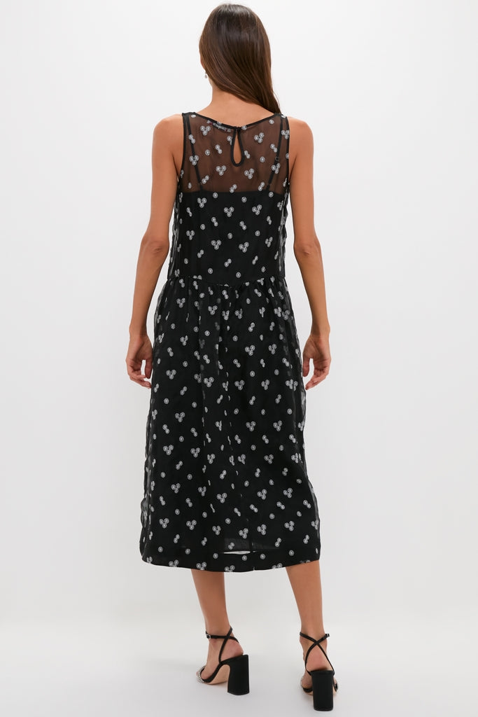Black Embroidered Mariella Midi Dress-Get Girly