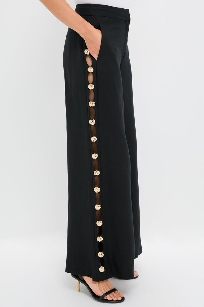 Black Cayman Wide Leg Pants-Get Girly