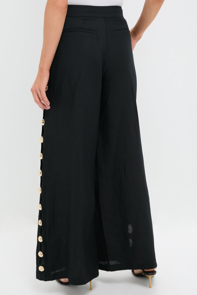 Black Cayman Wide Leg Pants-Get Girly