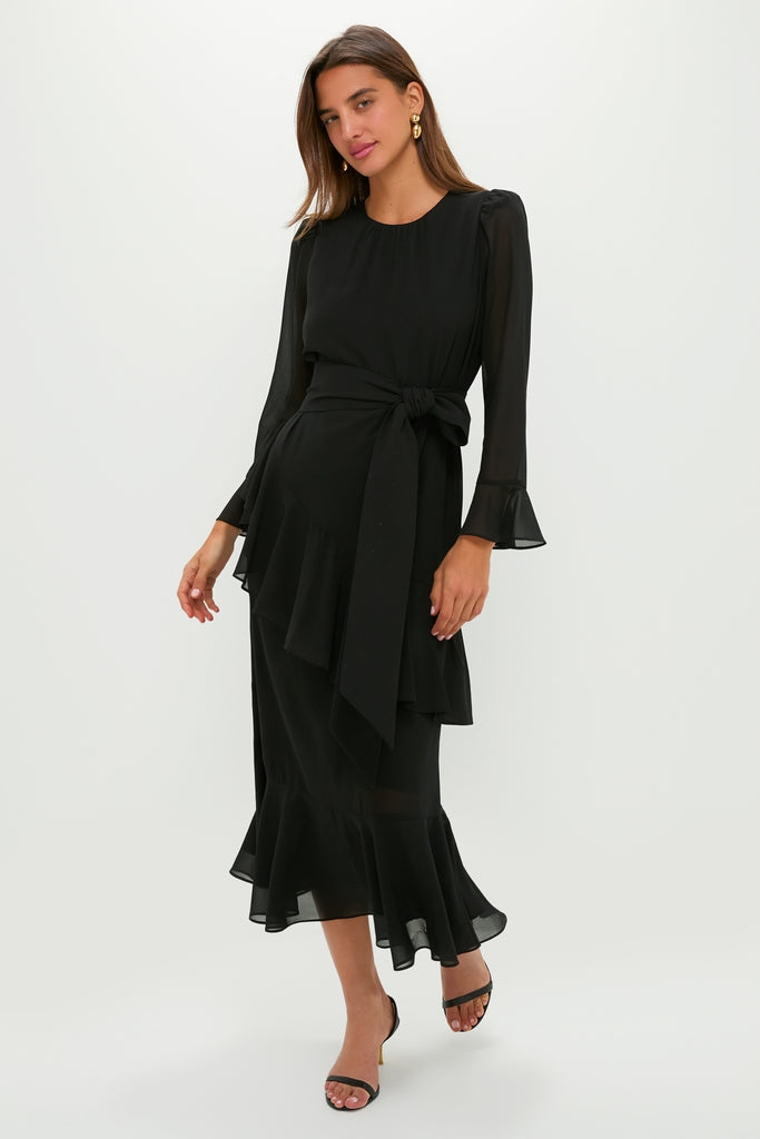 Black Chiffon Sasha Dress-Get Girly