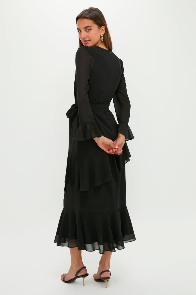 Black Chiffon Sasha Dress-Get Girly