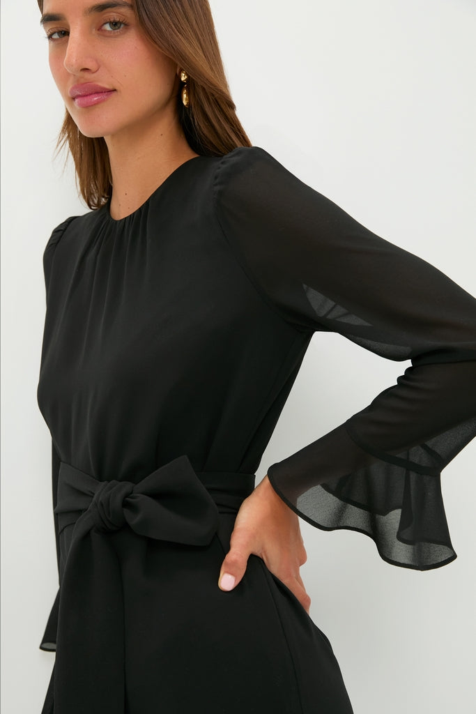 Black Chiffon Sasha Dress-Get Girly