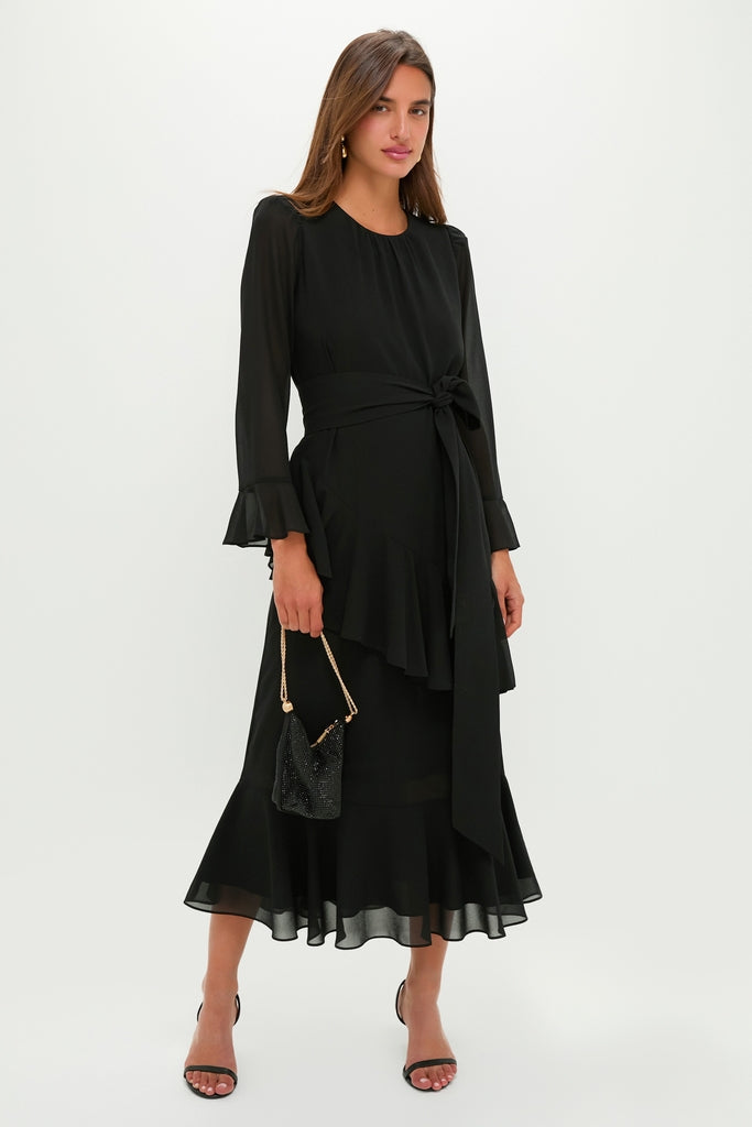 Black Chiffon Sasha Dress-Get Girly