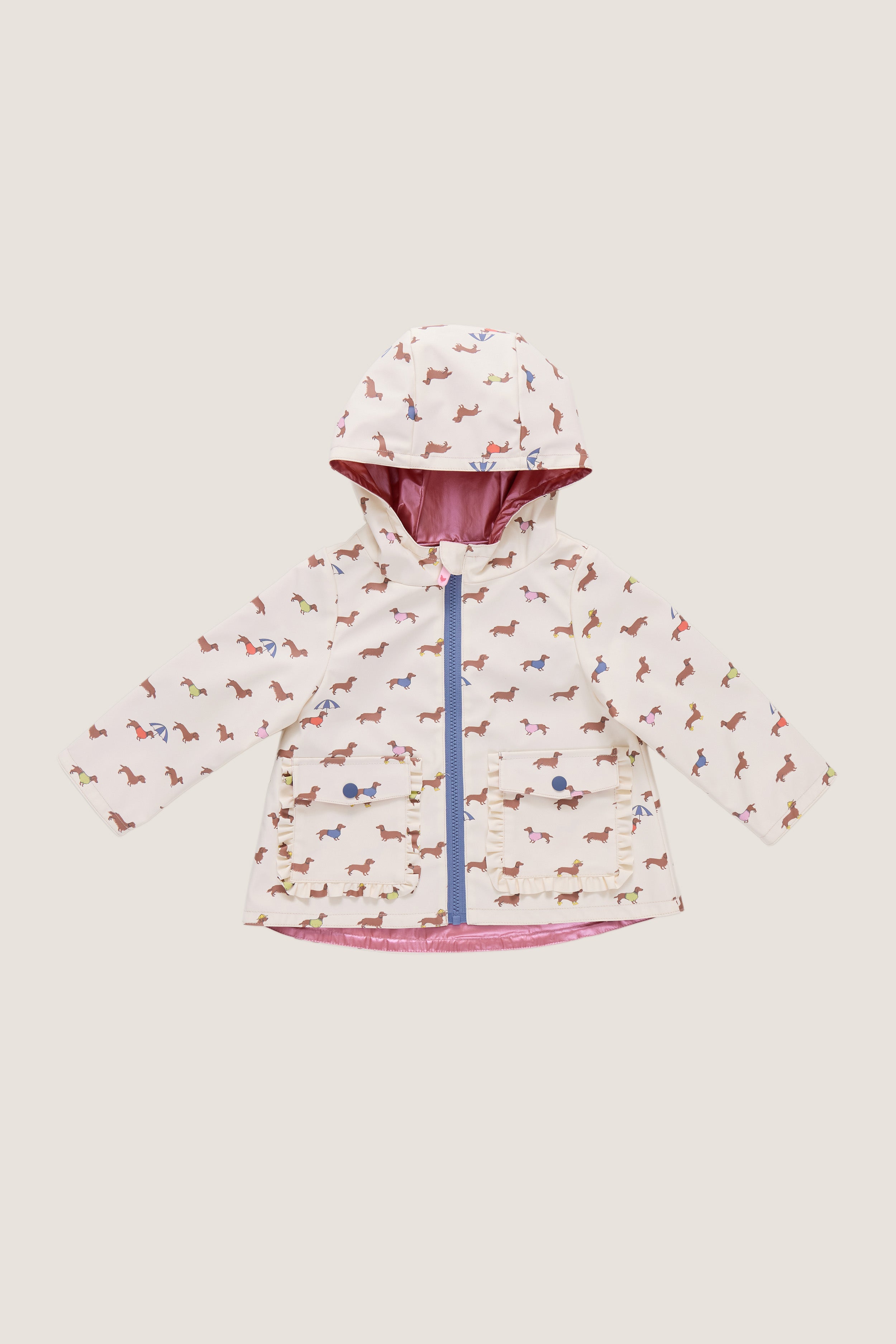 Rainy Day Dachshunds Rafa Reversible Raincoat-Get Girly