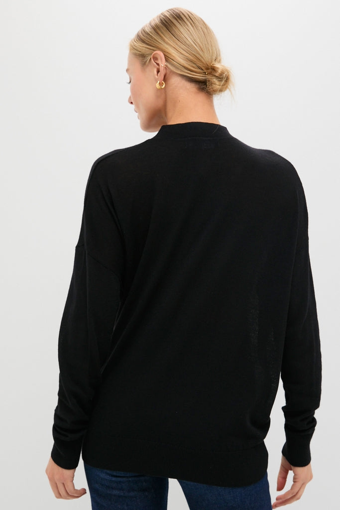 Black Cross Button Calloway Cardigan-Get Girly