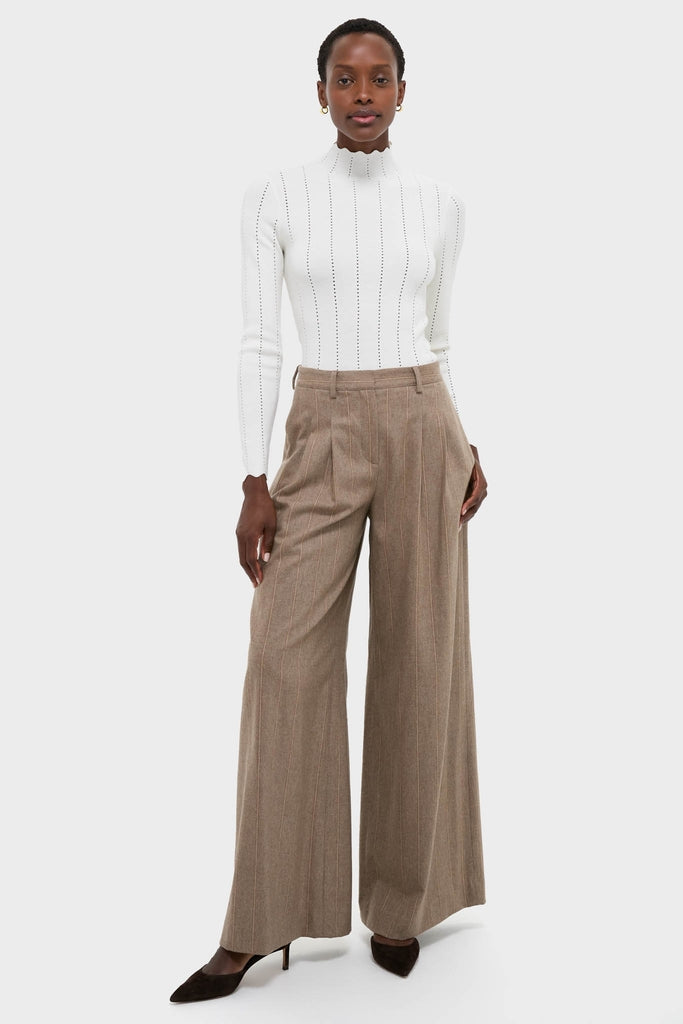 White Pointelle Knit Allen Turtleneck-Get Girly