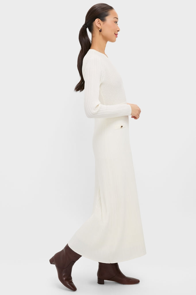Ivory Knit Long Sleeve Ruby Dress-Get Girly