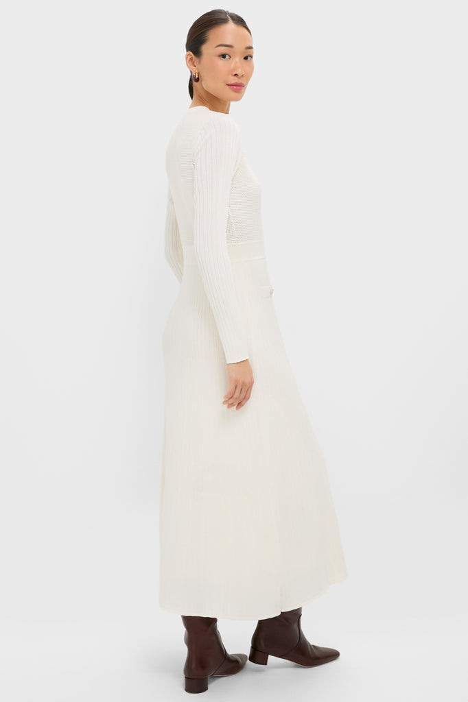 Ivory Knit Long Sleeve Ruby Dress-Get Girly